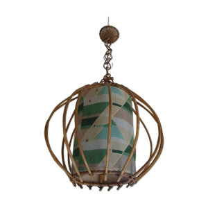 Suspension lustre rotin