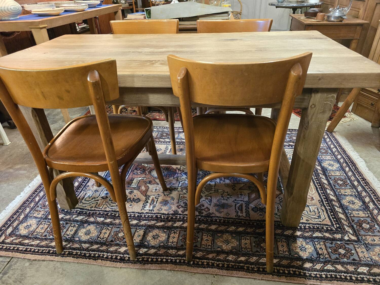 Vintage solid oak farmhouse table