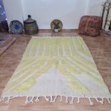Tapis berbère jaune en laine fait main 250 x 150 cm