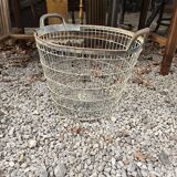 Old iron potato basket