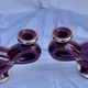Double Candle Holder Vallauris Vintage Red Burgundy Ceramic Massier Style