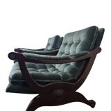 Set of 2 vintage blue armchairs / chairs / seats