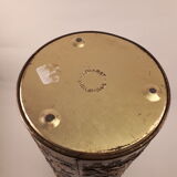 Large vintage waffle metal box 1960 deco flowers