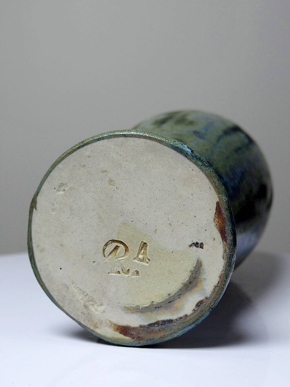 Rare small antique vase Alfred Renoleau stoneware crystalline