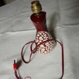 Red ceramic lamp foot with cracked effect