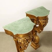 Paire d’étagères anciennes en peuplier doré, Italie, XXe siècle