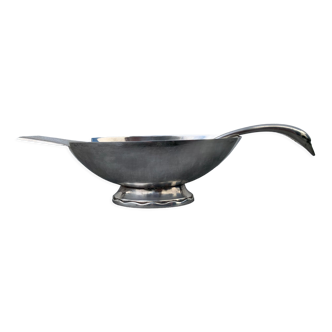 Art Deco gravy boat in silver metal, Christian Fjerdingstad for Gallia, 1930