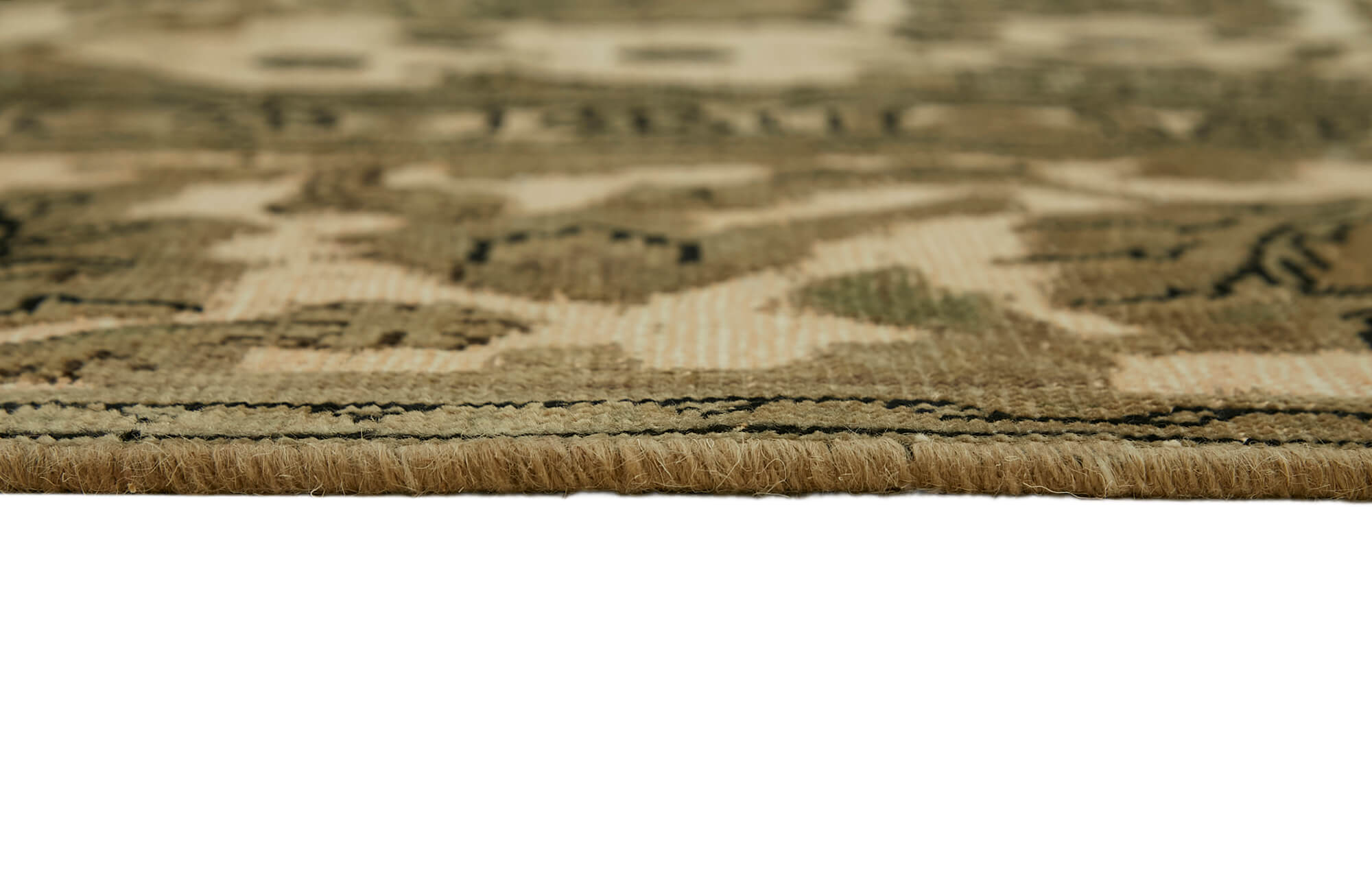 Hand-knotted anatolian antique 1970s 270 cm x 320 cm beige wool carpet