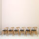 Set of six 'Wishbone chair' model chairs by Hans J. Wegner with leather cushions