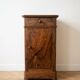 Antique bedside table in solid walnut