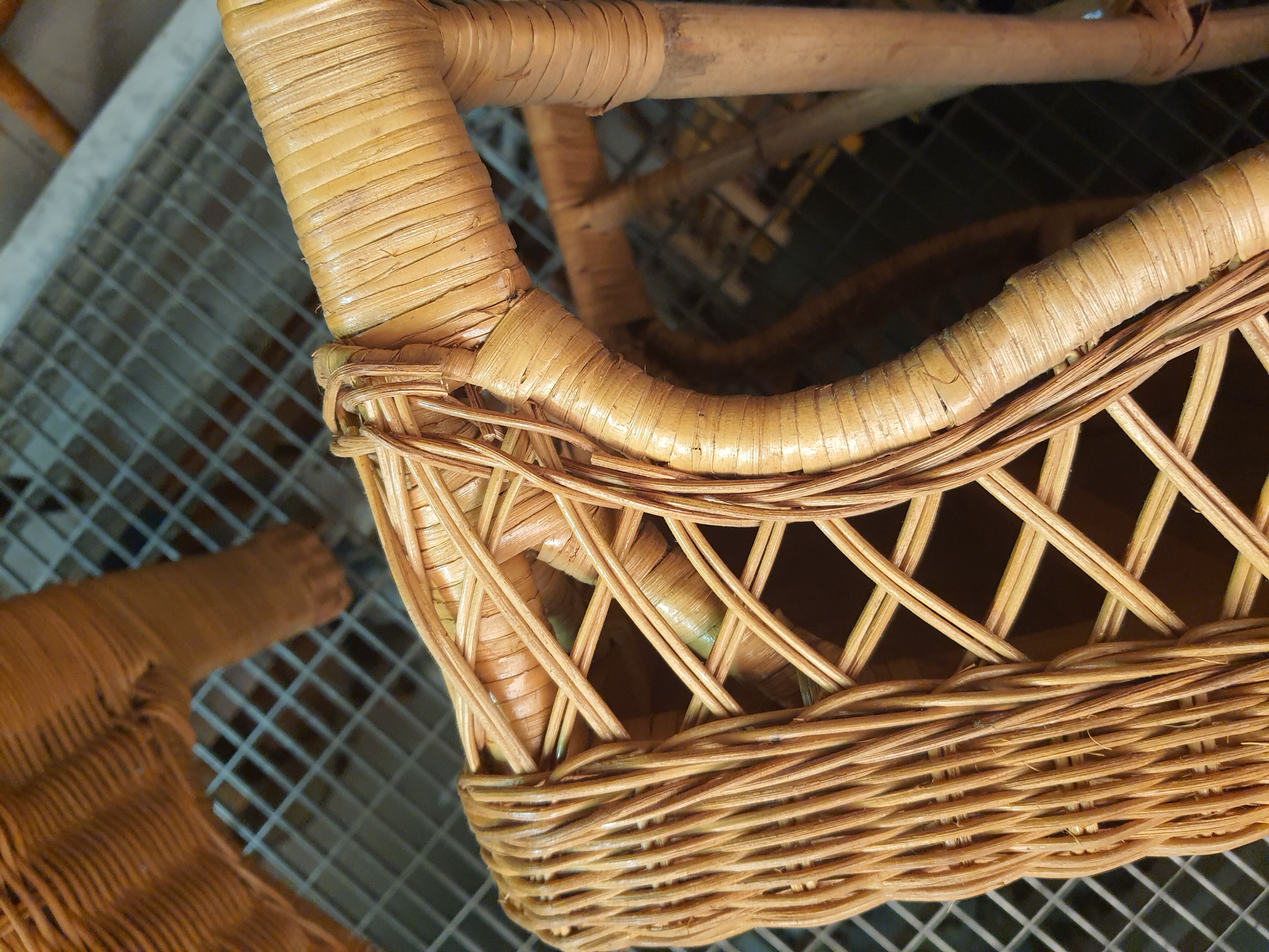 Two-chair wicker set and coffee table