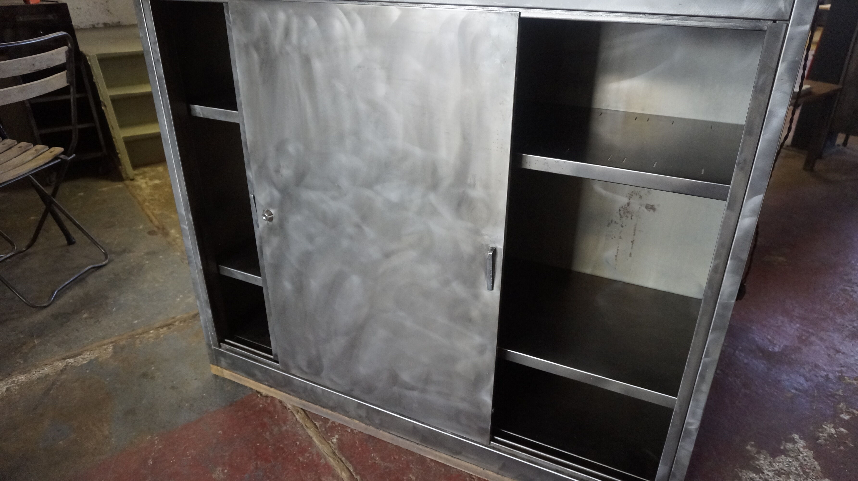 Administrative brushed metal furniture