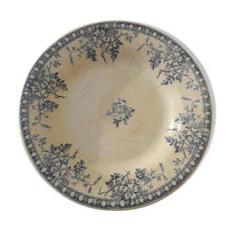 Assiette creuse en porcelaine opaque de Gien Terre de fer modèle Mariette Diam 23,5 cm