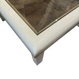 Lacquered metal pedestal table from the 70s