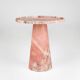 Pedestal cone side table in pink marble