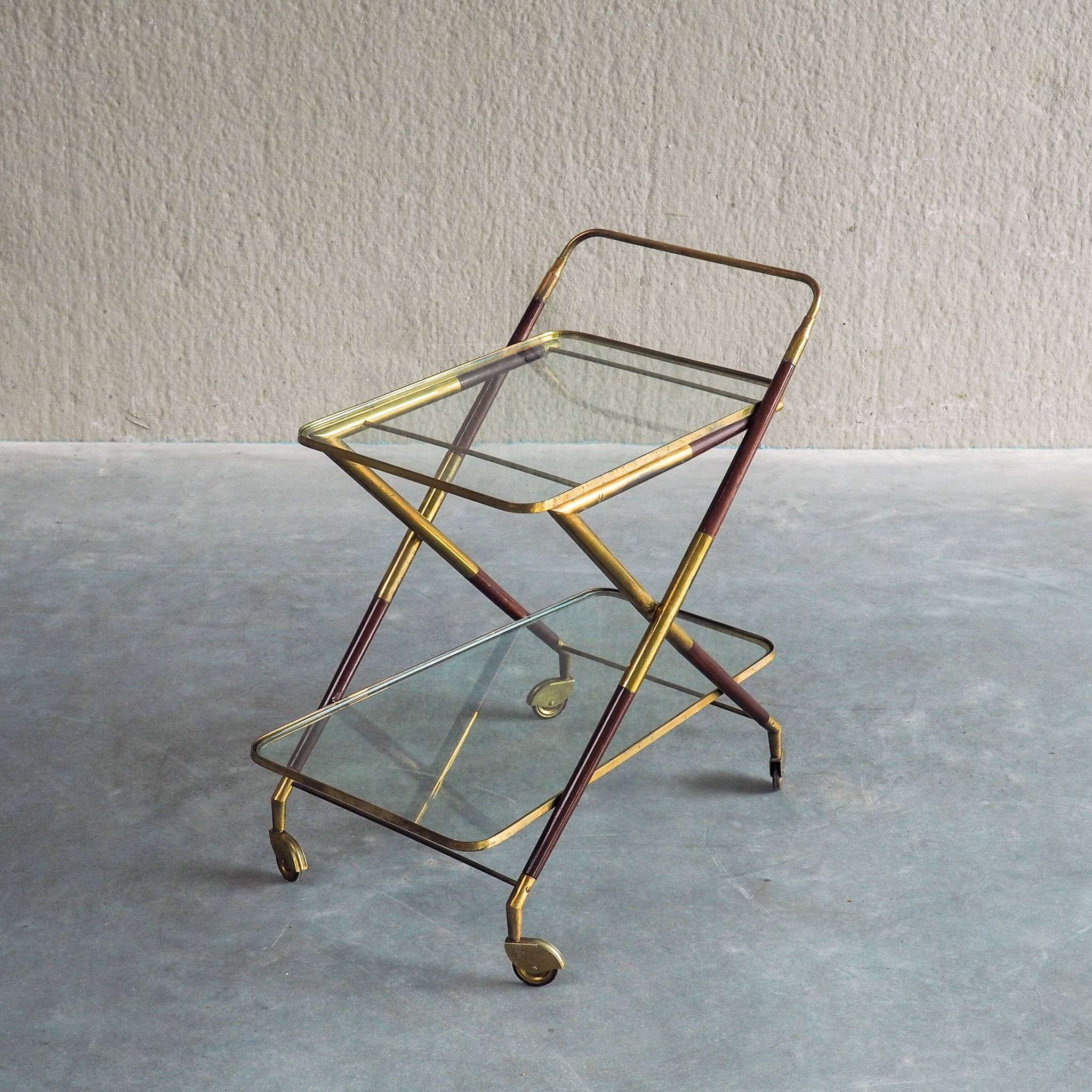 1950s Italian Bar Trolley, Attributed to Cesare Lacca