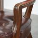 Dark brown cowhide Chesterfield dining/side/desk chair in English style