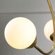 Italian Mid-century Brass and Opaline Glass Chandelier