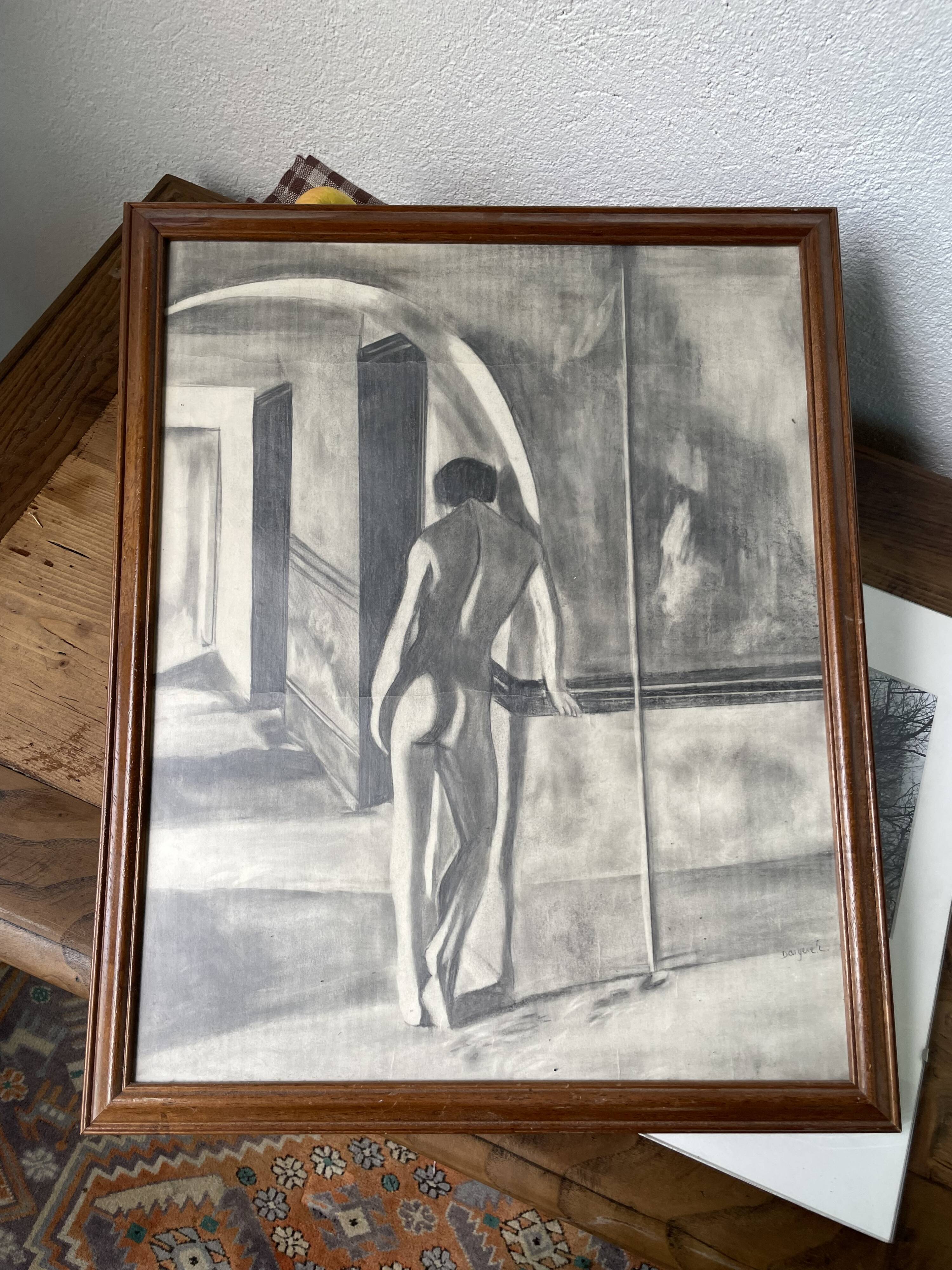 Nude charcoal drawing