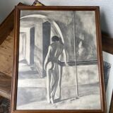 Nude charcoal drawing
