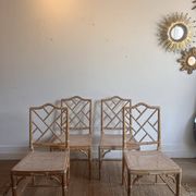 Set of 4 ‘Faux Bamboo’ Chippendale Chairs Vintage