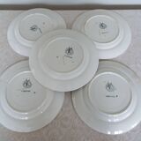 5 assiettes plates terre de fer Moulin des Loups Aubépine