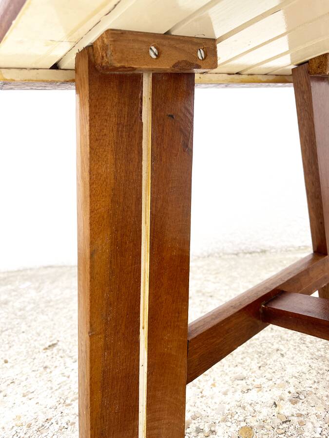 Modernist laminated wood coffee table, 1970.
