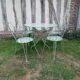 Salon de jardin 1 table 4 fauteuils fer forgé ancien vert Provence
