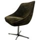 Fauteuil vintage marron sur pied étoile chromé