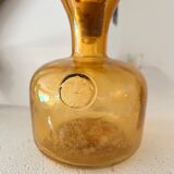 Amber glass carafe with fleur-de-lis decoration – mid 20th century