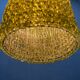 Ensemble de 2 suspensions lumineuses en verre de Murano vert olive en forme de fleur