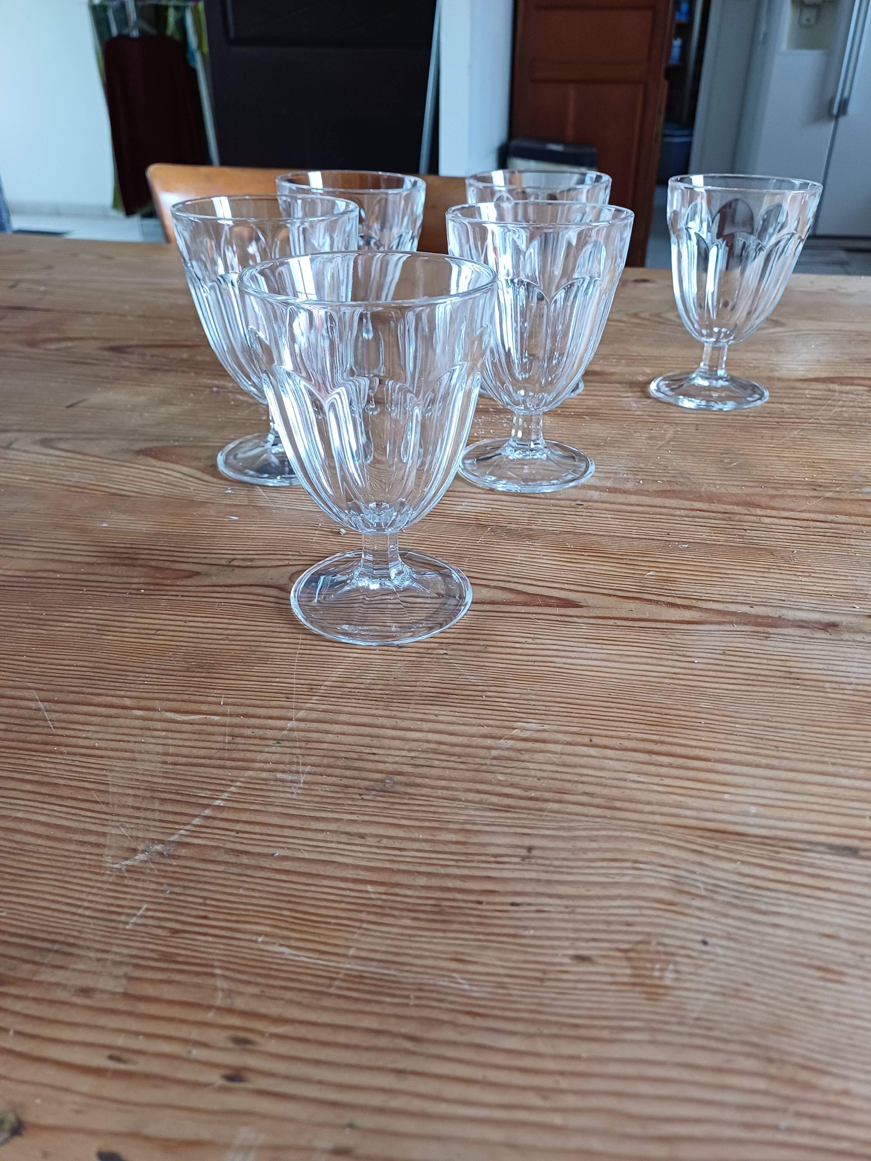 6 old glasses