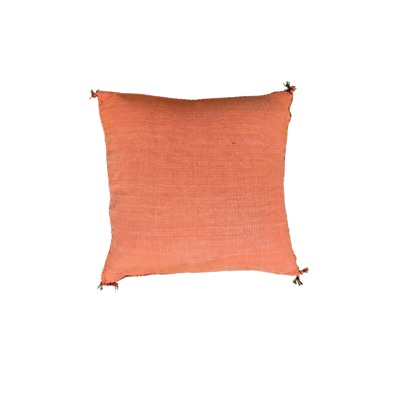 Berber cushion Sabra orange with pompoms