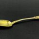 12 dessert spoons in vermeil, Minerva 19th century, blackened pear tree box