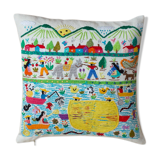 Hand-embroidered cushion