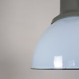 Suspension vintage en émail bleu clair de l'usine ElKo, années 1960