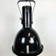 Industrial Black Enamel Factory Spotlight with Convex Glass Cover, 1960s