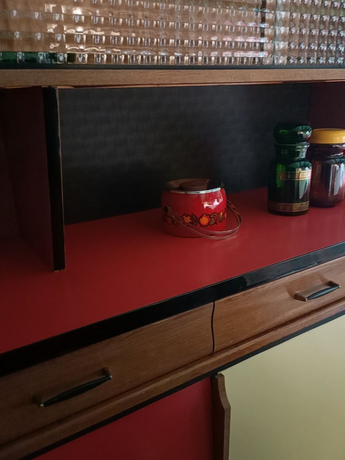 Formica and wood sideboard