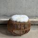 Wicker ottoman/pouf  Lobster Pot by Franc Albini