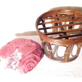 Vintage stool in rattan