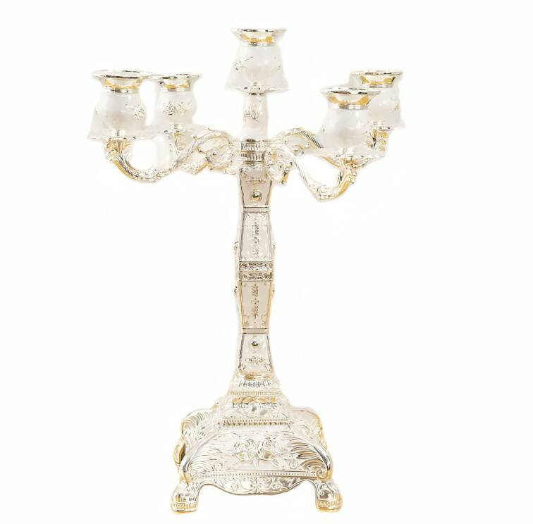European 5-Head White Candle Holder, Home decor