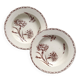 2 “Oeillet” ironstone earthenware soup plates KG Lunéville