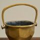 Art Deco brass waste bin with handle, early 20th century