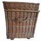Wicker travel trunk XIX with metal clasps and handles.