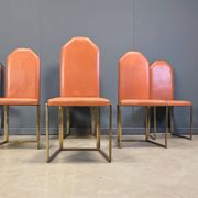 Vintage brass dining chairs by Belgochrom, 1970s