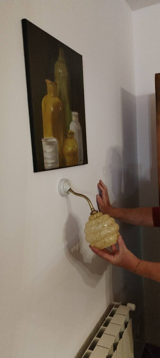 Clichy yellow glass swan neck wall light