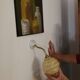 Clichy yellow glass swan neck wall light