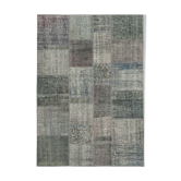 Hand-knotted oriental vintage 170 cm x 241 cm grey patchwork rug