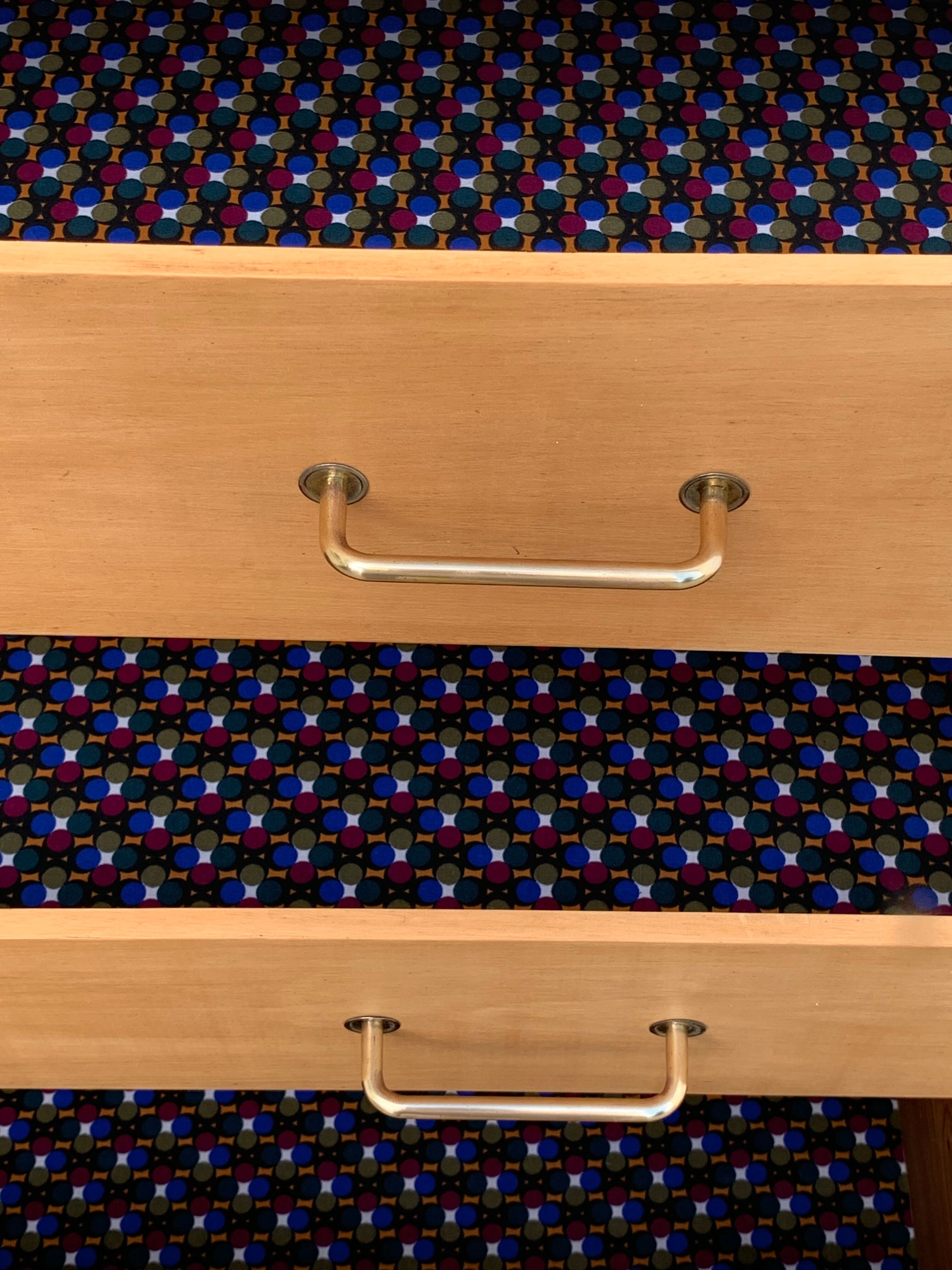 1960 compass foot chest of drawers