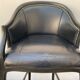 Tall black leather bar chair